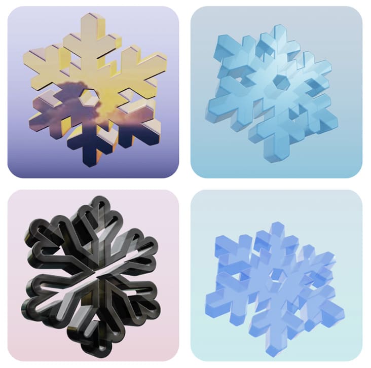 snowflake 3d templates