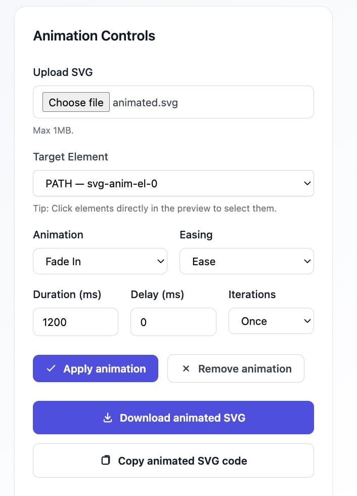 animation svg controls
