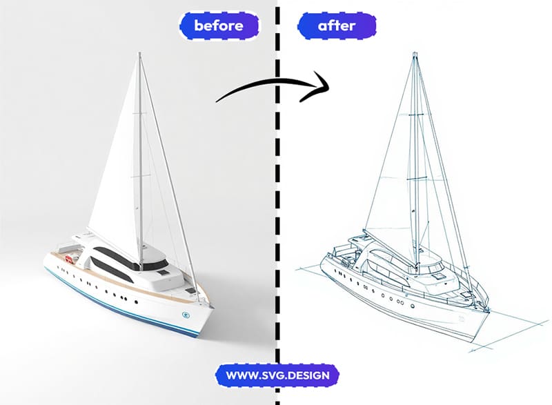 object to technical cad style