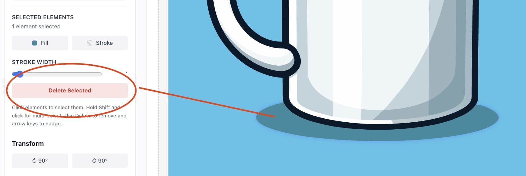 delete single element from SVG