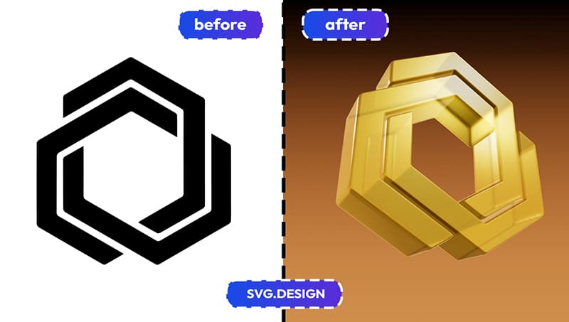 turn flat logo to 3d