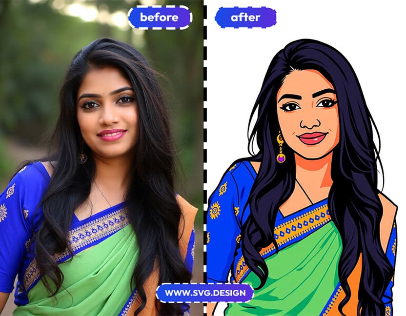 convert portrait person into vector art mode