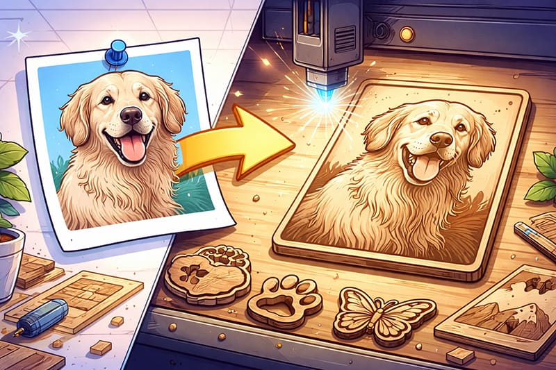 laser cut file maker from photo