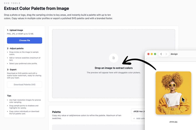 upload image to palette maker