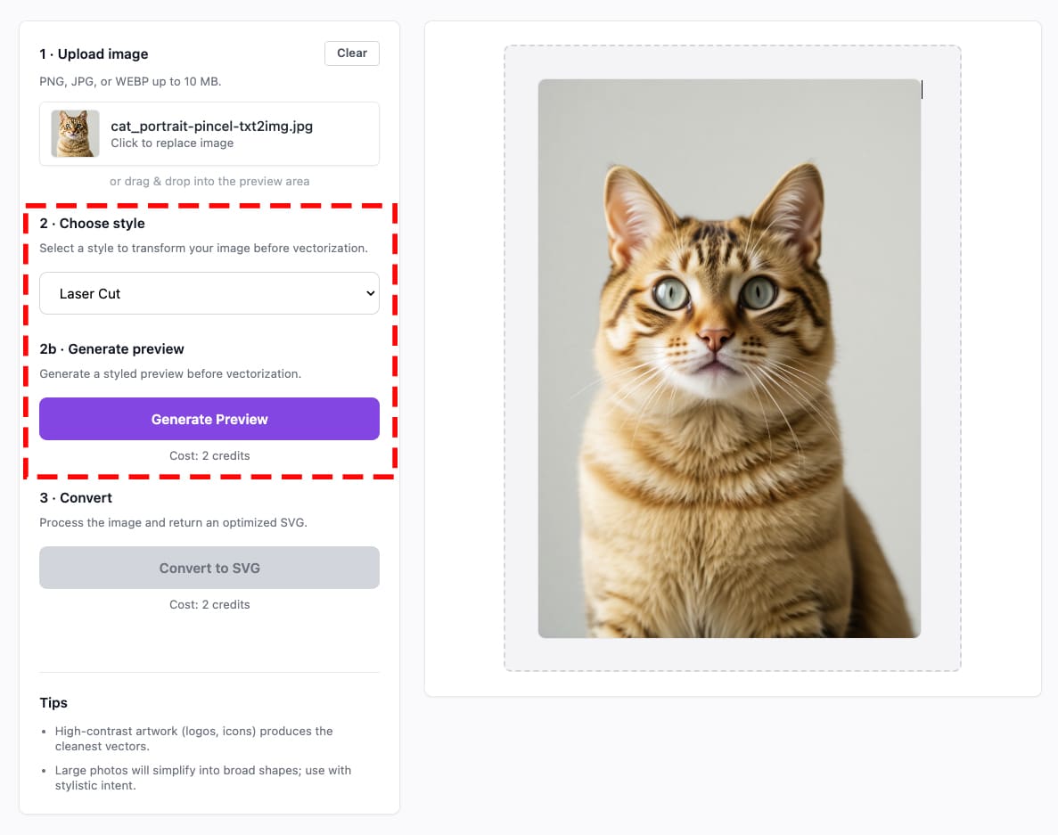photo to laser cut image vector maker