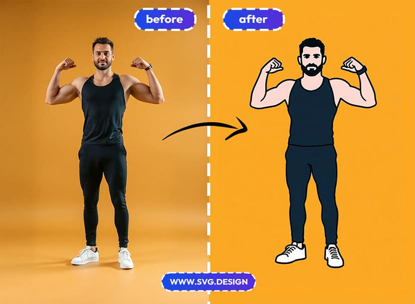 cartoon style flat art maker from photo