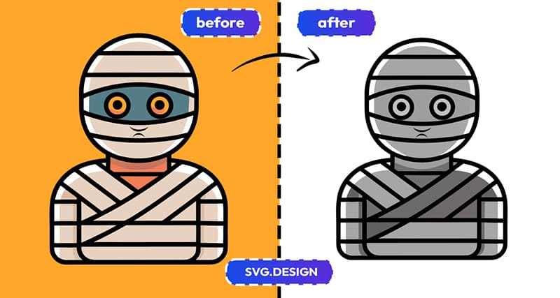 svg into black and white gray tones online