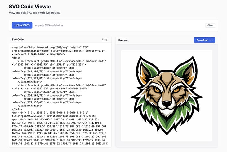 code into SVG markup image