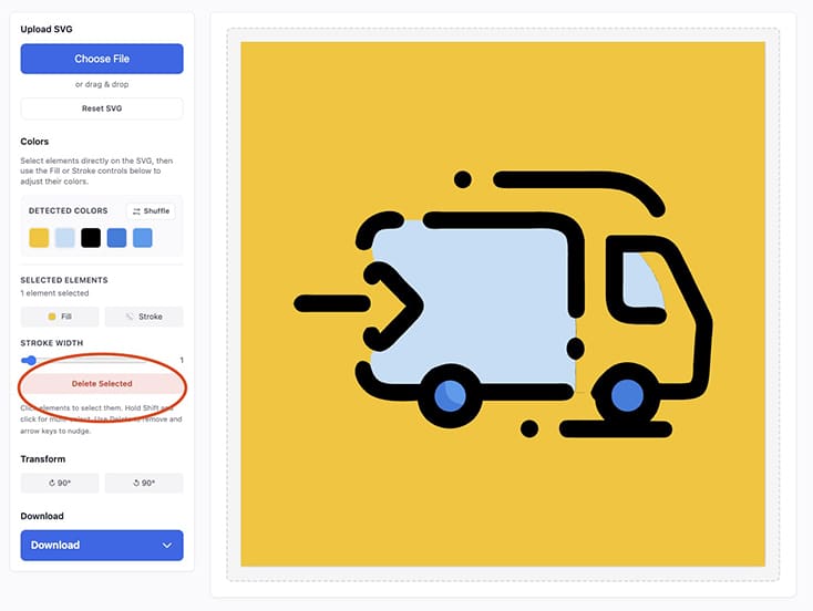 select background from SVG